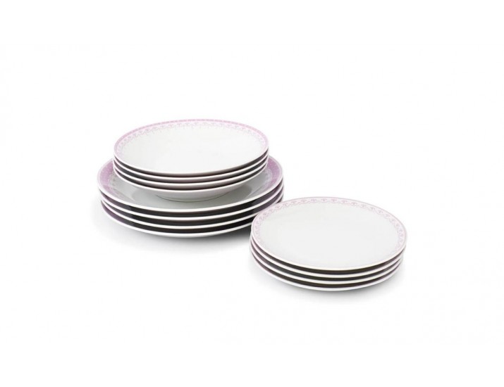 Набор тарелок 12 предметов Leander Hyggeline розовый 71160120-327A