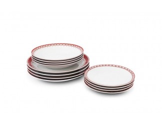 Набор тарелок Leander Hyggelyne 12 предметов красный 71160120-327D