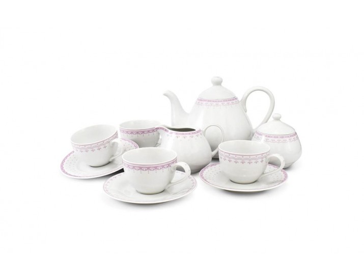 Чайный сервиз на 4 персоны 11 предметов Leander Hyggelyne розовый 71160717-327A