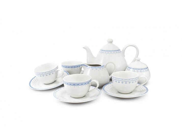 Чайный сервиз на 4 персоны 11 предметов Leander Hyggelyne голубой 71160717-327B