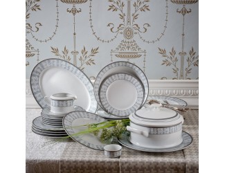 Блюдо для гарнира овальное 22см Leander Сабина Серый орнамент декор 1013 02111735-1013