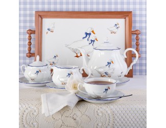 Поднос в деревянной раме 37,5см Leander Мэри-Энн Гуси декор 0807