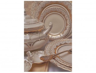 Масленка граненная 0,25кг Leander Соната Золотой орнамент декор 1373 07122315-1373