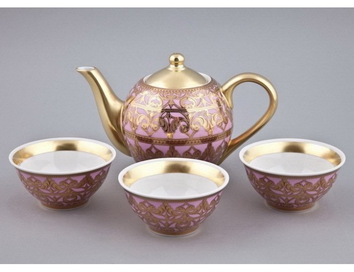 Подарочный набор чайный Rudolf Kampf Александрия Тет-а-тет 4 предмета розовый 36140714-2281