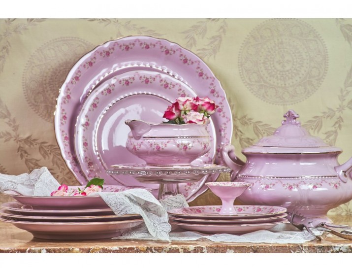 Корзина 18см Leander Соната Мелкие цветы декор 0158 розовый фарфор 20212814-0158