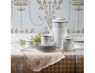 Сервиз кофейный 15 предметов 6 персон 0,15л Leander Сабина Серый орнамент декор 1013