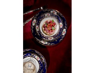 Ваза для фруктов на ножке 23см Leander Соната Мелкие цветы (Кобальт) декор 0440 07116155-0440 Ваза для фруктов на ножке 23см Leander Соната Мелкие цветы (Кобальт) декор 0440 07116155-0440