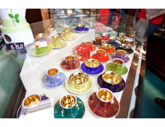 Кофейная пара высокая 50мл Leander Виндзор декор салатовая 13120413-h341 Кофейная пара высокая 50мл Leander Виндзор декор салатовая 13120413-h341