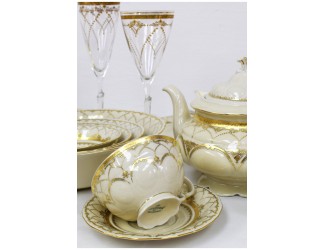 Блюдо овальное 36см Leander Соната Золотая чешуя декор 2517 07111513-2517