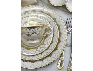 Сервиз чайный 15 предметов 6 персон Leander Соната Золотая чешуя декор 2517 07160725-2517