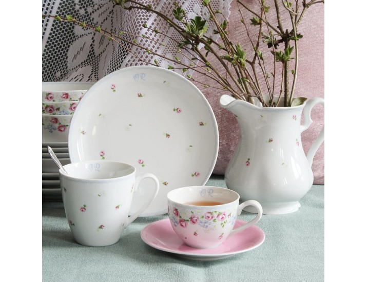 Чайная пара 200мл Leander Roseline с розовым блюдцем 71120425-3280B