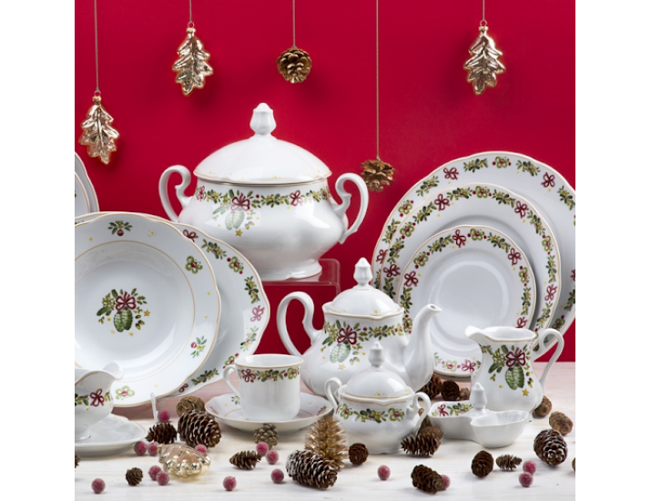 Сервиз чайный 15 предметов 6 персон Leander Мэри-Энн Шишки Новогодняя коллекция декор 2571 03160725-2571