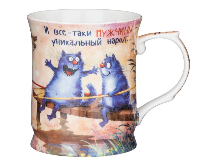 Кружка 420мл Lefard Синие коты Рыбаки 104-707