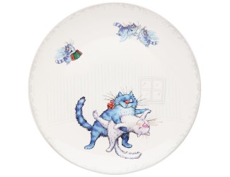 Тарелка 20,5см Lefard Синие коты Любовь моя 104-715