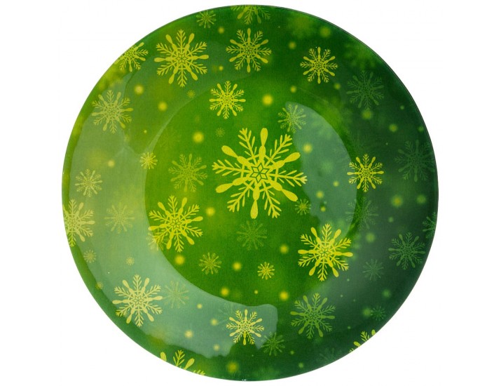 Тарелка 25см Lefard Новогодний калейдоскоп 198-197 зелёная