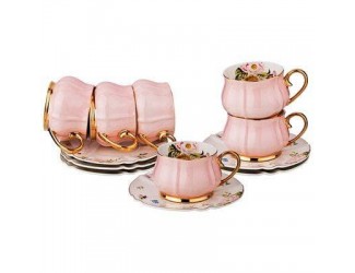 Набор чайных пар на 6 персон 12 предметов 230мл Lefard Pink 275-1078