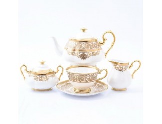 Чайный сервиз на 6 персон 15 предметов Prouna Golden Romance Ceam Gold
