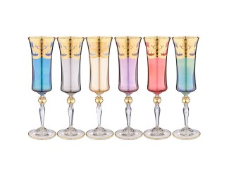 Набор бокалов для шампанского 6шт 190мл Art Decor VENEZIANO GOLORS