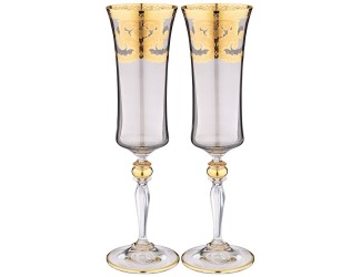Набор бокалов для шампанского 2шт 190мл Art Decor VENEZIANO FUME
