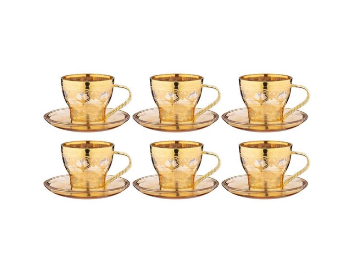 Чайный набор на 6 персон 12 предметов 220мл Art Decor Amalfi Ambra Oro