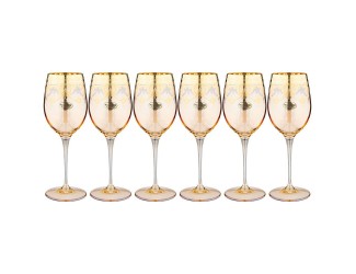Набор бокалов для вина 6шт 380мл Art Decor Amalfi Ambra Oro