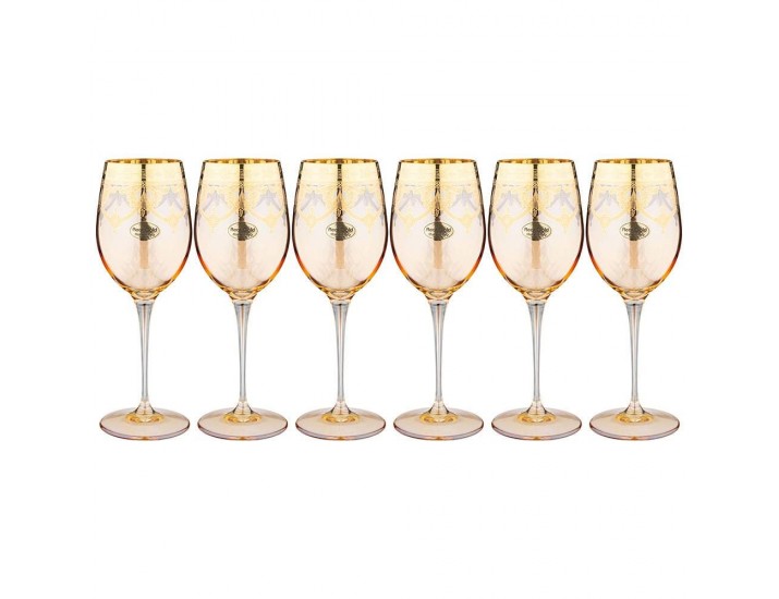 Набор бокалов для вина 6шт 380мл Art Decor Amalfi Ambra Oro