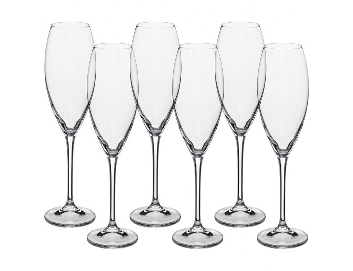 Набор бокалов для шампанского 6шт 290мл 26,5см Crystalite Bohemia CECILIA / CARDUELIS
