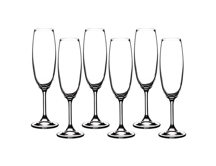 Набор бокалов для шампанского 6шт 220мл 22см Crystalite Bohemia Klara|Sylvia