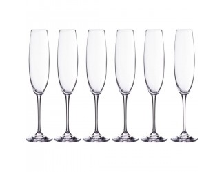 Набор бокалов для шампанского 6шт 250мл 28см Crystalite Bohemia Esta|Fulica