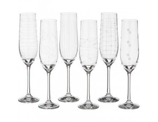 Набор бокалов для шампанского 6шт 190мл 24см Bohemia Crystal Виола микс