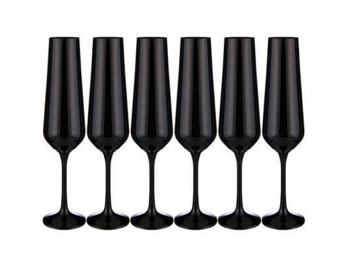 Набор бокалов для вина 6шт 200мл Bohemia Crystal Sandra Sprayed Black чёрный
