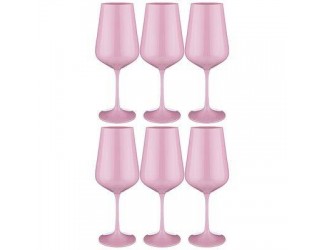 Набор бокалов для вина 6шт 450мл 24см  Bohemia Crystal Sandra Sprayed Pink розовый