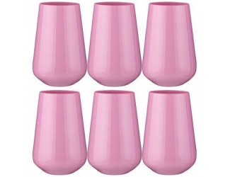 Набор стаканов для воды 6шт 380мл 12,5см Bohemia Crystal Sandra Sprayed Pink розовый