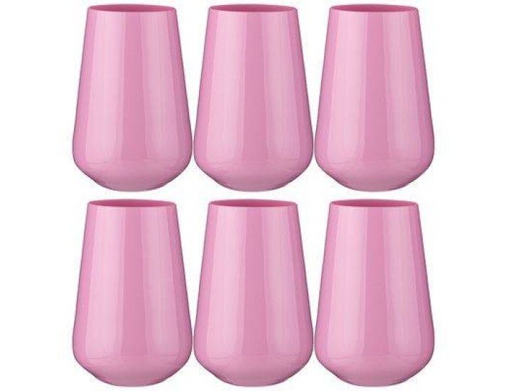 Набор стаканов для воды 6шт 380мл 12,5см Bohemia Crystal Sandra Sprayed Pink розовый