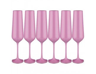 Набор бокалов для шампанского 6шт 200мл Bohemia Crystal Sandra Sprayed Pink розовый