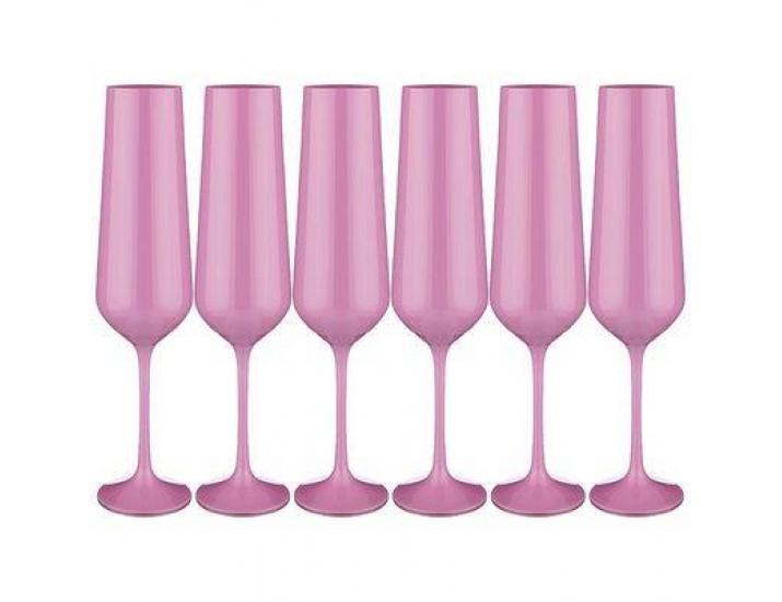 Набор бокалов для вина 6шт 200мл Bohemia Crystal Sandra Sprayed Pink розовый