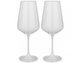Набор бокалов для вина 2шт 450мл 24см Bohemia Glass total white белый
