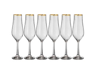 Набор бокалов для шампанского 6шт 170мл Bohemia Crystal Golden Celebration