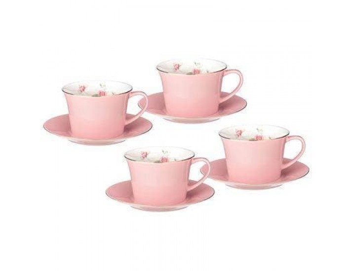 Набор чайных пар на 4 персоны 8 предметов 260мл Lefard Времена года розовый 760-707