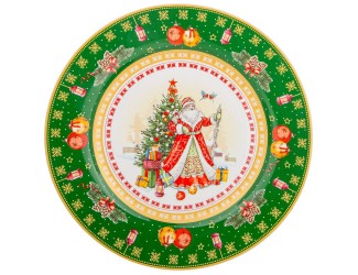 Тарелка 20,5см Lefard Дед Мороз зелёная 85-1631