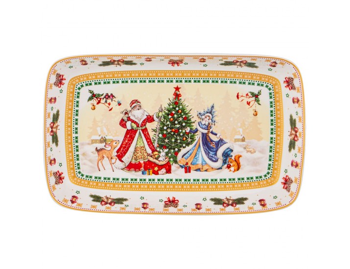 Блюдо прямоугольное 30*19см Lefard Дед Мороз и Снегурочка 85-1656