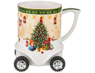 Кружка на колёсиках 350мл Lefard Дед Мороз и Снегурочка 85-1662