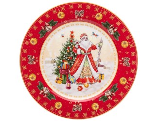 Тарелка 21см Lefard Дед Мороз красная 85-1708