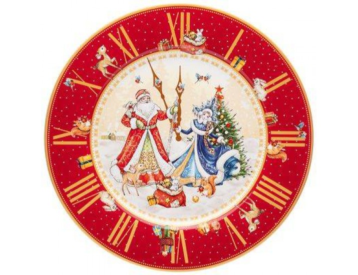 Тарелка 27см Lefard Часы красная 85-1718