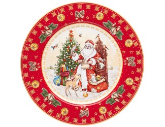 Тарелка 27см Lefard Дед Мороз красная 85-1719