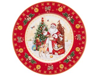 Тарелка 20,5см Lefard Дед Мороз красная 85-1720