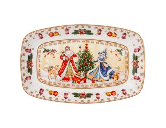 Блюдо прямоугольное 25*16*3см Lefard Дед Мороз и Снегурочка 85-1729