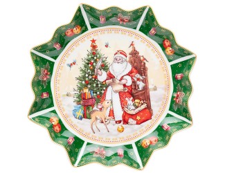 Блюдо 26см Lefard Дед Мороз зелёное 85-1739