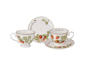 Набор чайных пар на 2 персоны 4 предмета 270мл Lefard Strawberry 85-1898