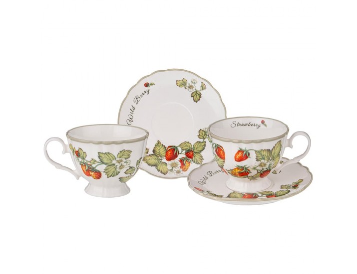 Набор чайных пар на 2 персоны 4 предмета 270мл Lefard Strawberry 85-1898